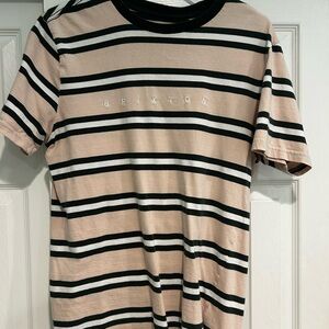 Brixton Men's Tan Striped Shirt